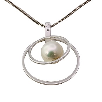 9ct White Gold 4g 16 inch Pendant with Chain